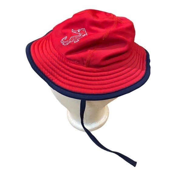 Hanna Andersson Red Seahorse Sun Protection Bucket Hat Kids Size Xsmall - Picture 3 of 5